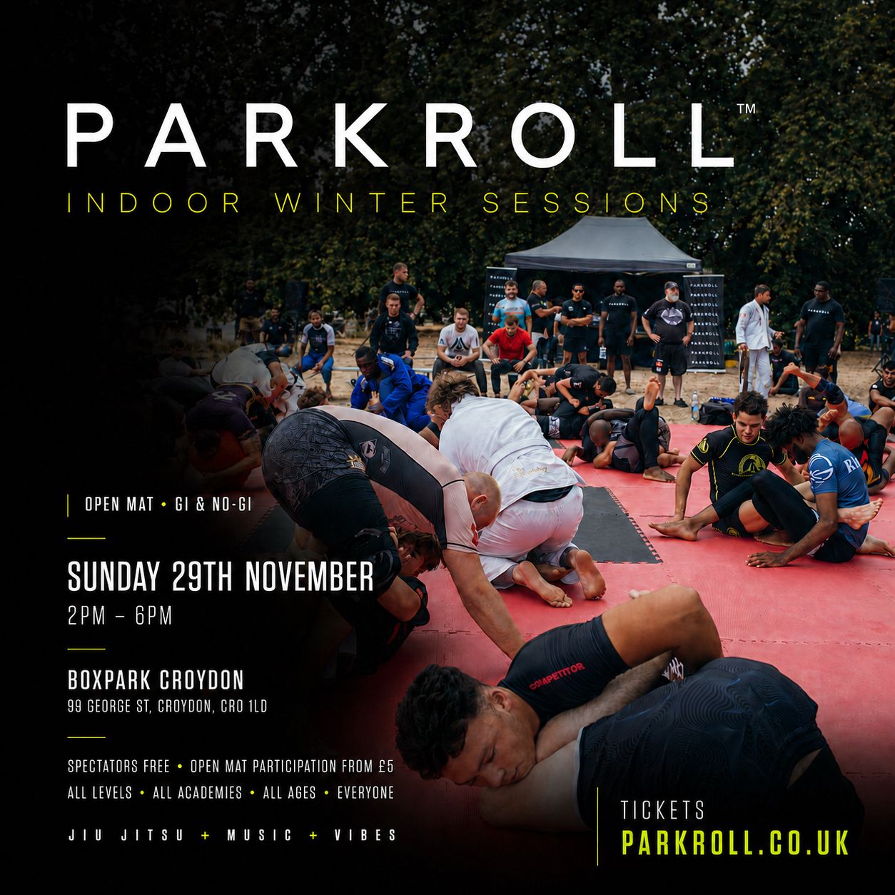 Parkroll London event flyer — 29.11.26 · BOXPARK Croydon